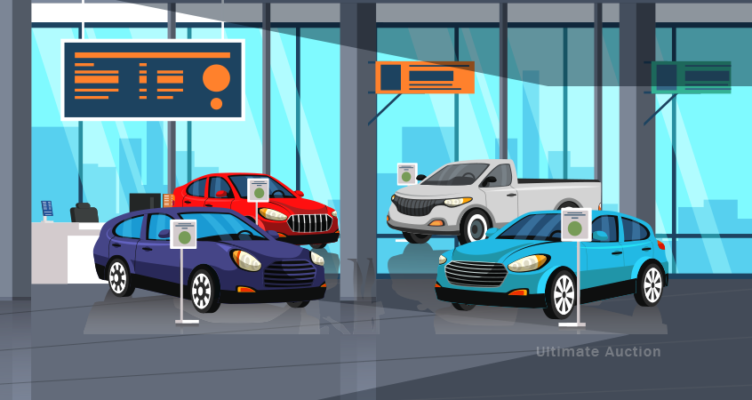 An image of a car showcased on the Ultimate Auction website, designed to help users understand how to sell a car at an auction