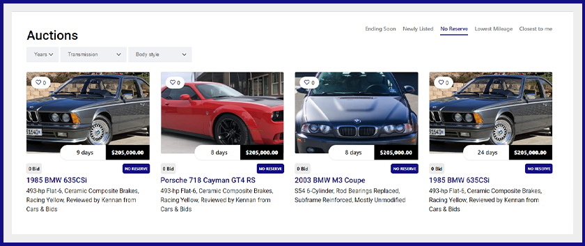 No-Reserve Auction Feature - Highlighting Ultimate Auction's no-reserve auctions for competitive bidding and great deals on vehicles and items