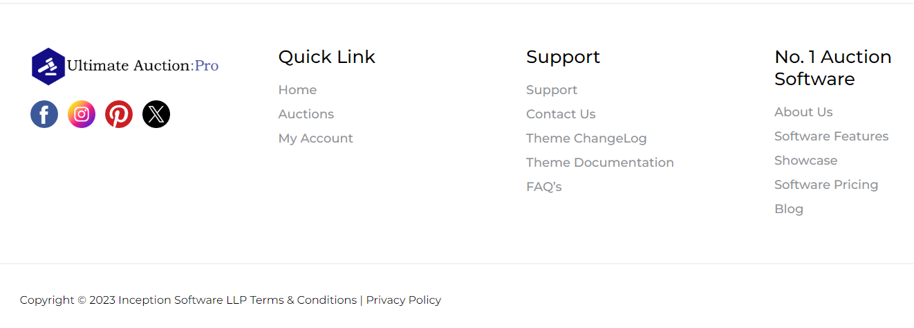 Vehicle Information - Ultimate Auction Pro Custom Footer